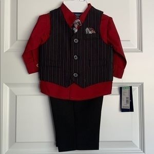 6-9 months pants, long sleeves top, vest and tie!